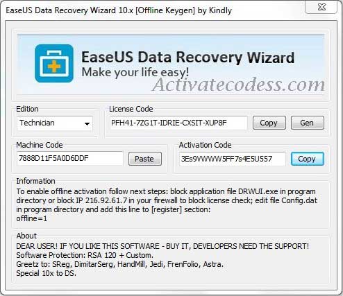 easeus data recovery wizard professional serial